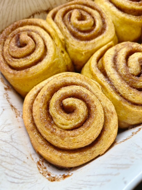 Pumpkin Sourdough Cinnamon Rolls